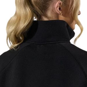 <b>Black</b> Raglan Sleeve <b>Fleece</b> Funnel Women Quarter Zip Long Sleeve Casual Streetwear Relaxed Fit Winter Waterproof Windproof - Product Image 6