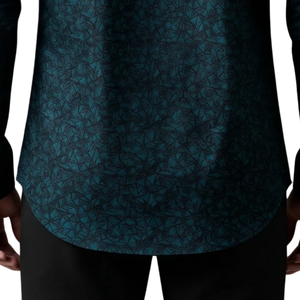Customized <b>Mens</b> Dark Teal Geometric Print <b>Long</b> <b>Sleeve</b> Button Down <b>Shirt</b> Premium Style Slim Fit Casual Formal <b>Shirt</b> for Office - Product Image 5