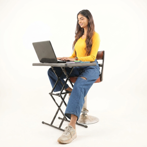 NDURO SHT7001 4-Stage Height Adjustable Scissor Table Heavy Duty Portable Plastic Folding <b>Desk</b> for Laptop Study Dining - Product Image 3