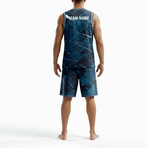 Tenues de basketball 100 % polyester en sergé, personnalisables avec appliqués imprimés, ensembles de vêtements d'équipe respirants, options grandes tailles, t-shirt - Product Image 2