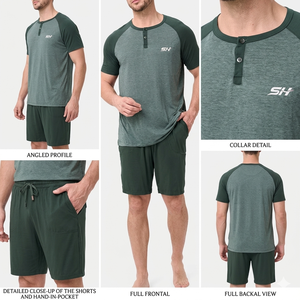 New Style Customize Casual Men Shorts <b>Sets</b> Two Piece Summer <b>Set</b> Breathable Solid Color Hot Sale Workout Wear Men's Short <b>Sets</b> - Product Image 6