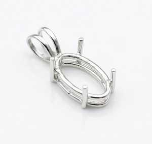 Base de Plata de Ley 925 Genuina con Engaste Preperforado para Colgante de Marquesa de 8x16mm, Semimontura para Piedra Marquesa Facetada, Componente de Joyería - Product Image 2