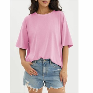 Camisetas Extra Grandes para Mujer al por Mayor de Fábrica, con Logotipo Personalizado Impreso, 100% Algodón Poliéster, Hombros Caídos, Camisetas para Mujer OEM - Product Image 1