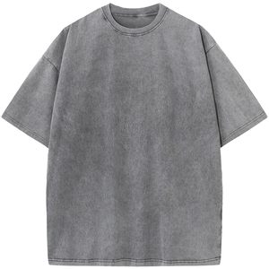 เสื้อยืดทรงใหญ่ ผ้าเจอร์ซีย์ ทรงบ็อกซี่ ฟอกสีสไตล์วินเทจ ใส่สบาย ทรงโอเวอร์ไซส์ ความยาวปกติ สีพื้น - Product Image 3
