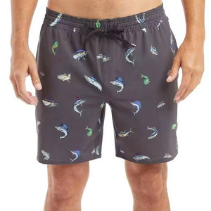 Custom Summer Quick Dry <b>Men's</b> Swim <b>Trunks</b> Fish Print Beach Board Shorts Elastic Waist Waterproof Surfing Shorts <b>Men</b> Shorts - Product Image 1