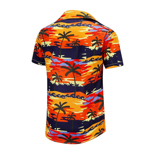 Chemises de plage personnalisées en sergé écologique, style hawaïen, manches courtes, imprimé floral, séchage rapide, respirantes, coupe classique - Product Image 2