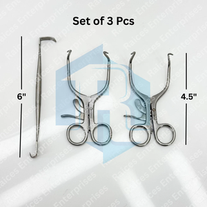 Juego de Retractores Gelpi y Senn Miller, 3 Piezas, Instrumentos Quirúrgicos de Acero Inoxidable, Herramientas Ortopédicas para Retracción de Heridas - Product Image 2