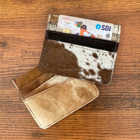 Best-seller 2025 attrayant élégant unisexe en cuir de fourrure de vache portefeuille ATM carte argent carte de crédit ID titulaire sac à main pochette à vendre
