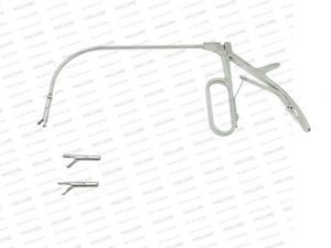 Juego de Pinzas Laringeales Indirectas – 360 °   Cabezal Giratorio Manual – Instrumentos Quirúrgicos Reutilizables de Acero Inoxidable para Cirugía de Cuerdas Vocales del Laringe - Product Image 1