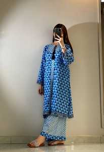 Ensemble de 2 pièces en tissu lawn à imprimé floral pour femmes, vêtements indiens et pakistanais, tenue décontractée d'été de qualité supérieure, robes pour femmes - Product Image 2