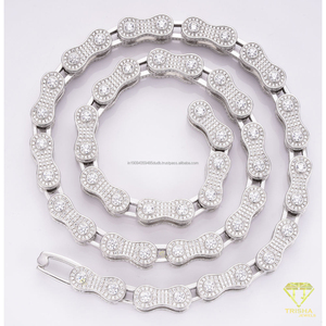 Collier chaîne en moissanite de qualité supérieure, argent sterling 925, serti de diamants, bijoux de luxe pour hommes et femmes - Product Image 5