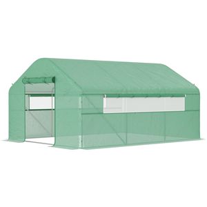 Serra a tunnel verde per interni 13FT X 10FT X 6.5FT con telaio in acciaio zincato potenziato e finestre ampie - Product Image 1