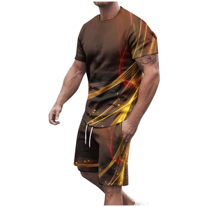 ชุดเซ็ตเสื้อยืดแขนสั้นและกางเกงขาสั้นชายหาดสไตล์วินเทจลำลองสำหรับฤดูร้อน ระบายอากาศได้ดี เป็นมิตรกับสิ่งแวดล้อม - Product Image 6