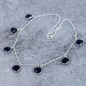 18K Gold Plated Bezel Set Link Chain <b>Statement</b> <b>Necklace</b> Trendy Women Quartz Gemstone Wedding Engagement Thanksgiving Gift Idea - Product Image 4