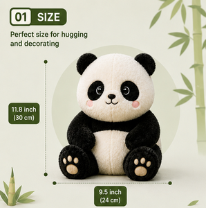 Peluche de Panda, Adorable Muñeco de Peluche de Panda, Juguete de Animal Suave y Acogedor, Almohada Kawaii, Regalo para Niños, Decoración de Guardería, Oso de Peluche - Product Image 2