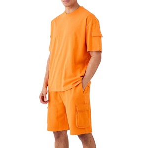 Ensemble chemise et short pour homme personnalisé avec logo, best-seller, vêtements d'été en deux pièces, ensemble court 100% coton pour homme, qualité supérieure - Product Image 1