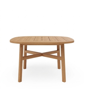 Table de salle à manger extérieure moderne en teck massif durable et robuste, idéale pour hôtels, patios et restaurants - Exportateur de meubles Jepara - Product Image 4