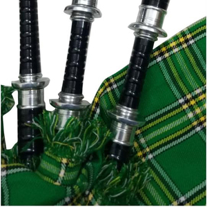 Bagpipes écossais Great Highland, tartan vert, taille standard, bois de rose, montures argentées, ensemble musical fait main - Product Image 5