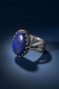 Handmade Sterling Silver Lapis Lazuli <b>Ring</b> Tulip Motif Boho Vintage Gemstone Statement <b>Ring</b> For Women - Product Image 5