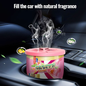 Premium 50ml écologique naturel parfumé Gel désodorisant maison voiture en plastique à motifs fleur aromathérapie diffuseur - Product Image 2