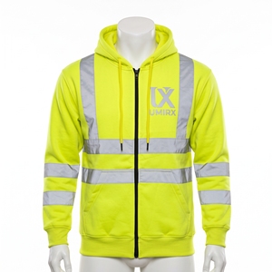 Sudadera con Capucha Reflectante de Alta Visibilidad UMIRX, Chaqueta de Seguridad Impermeable con Cierre y Bolsillos para Hombre, Ropa Casual de Invierno - Product Image 1