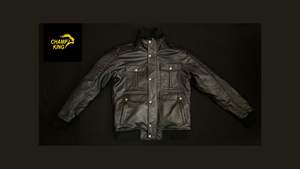 Chaqueta de Piel de Vaca Acolchada de Invierno, Ecológica, Personalizada y de Alta Calidad, Estilo Vintage, Forro de Poliéster, Botones y Cierre de Cremallera - Product Image 2