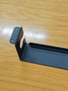 Precision Fabricated Steel <b>Bracket</b> Customized Demand <b>Black</b> Powder Coating Drilled Mounting Holes Sheet Metal Fabrication - Product Image 4