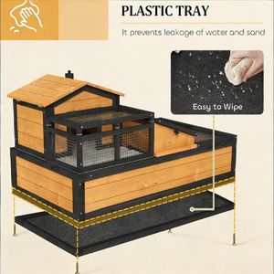 Casetta per Tartarughe in Legno Massello per Razze Medie e Piccole, Moderna Cuccia per Interni ed Esterni per Ricci, con Imballaggio in Scatola - Product Image 6