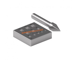 Stainless Steel Tapered Engraving Tool with Square Bezel <b>Block</b> Cut <b>Corner</b> 11 Holes for Jewelry Making DIY - Product Image 4