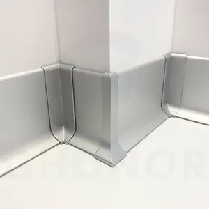 Foshan 60mm 80mm 100mm 120mm aluminio Metal pared plana borde rodapié Base tablero perfil azulejo embellecedor Protector placa base