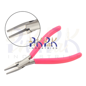 Pince à bec plat en acier inoxydable de 125 mm, mâchoires lisses, poignées en PVC, OEM, pour sertissage, coupe, pêche, bricolage, fabrication de bijoux, fil, circlip - Product Image 1
