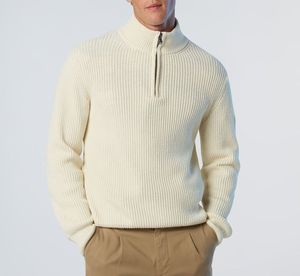 Pull à col zippé pour homme en molleton épais, coupe décontractée, avec logo personnalisé, style streetwear, marque personnalisée, vente en gros - Product Image 3