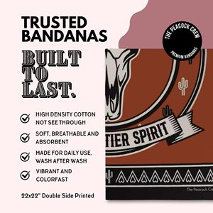 Bandana carrée en coton 55*55cm à imprimé Tête de Taureau Western, style décontracté spirituel de la frontière, 100% coton, vente en gros, meilleure vente, en vrac - Product Image 5