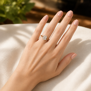 Bague de fiançailles et de solitéaire pour femme en Or rose Vermeil, avec diamant taille coussin et moissanite, à double sangle, pour anniversaire et demande en mariage - Product Image 4