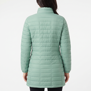 Veste d'hiver matelassée pour femme, vente en gros, manteau long matelassé chaud respirant et isolant, vêtement d'extérieur décontracté personnalisé - Product Image 6