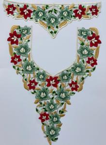 Parche de encaje de miel bordado de diseñador para coser en cuellos, con lentejuelas y tacto de organza, para ropa étnica y textiles del hogar - Product Image 4