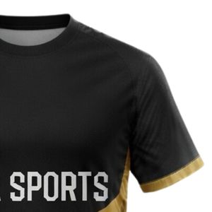 Men Black <b>Gold</b> Two Tone Handball Uniform Jersey Short Sleeve Athletic Sports Wear Polyester Match Training Clothing - Product Image 4