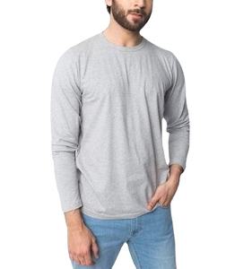 Año Nuevo moda hombres manga larga Camiseta cuello redondo 100% Terry algodón 180GSM venta al por mayor OEM exportación calidad logotipo personalizado - Product Image 4