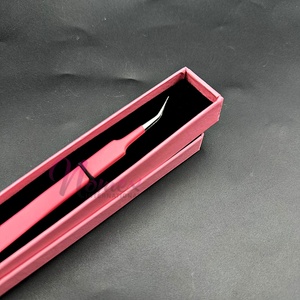 Pince à épiler d'extension de cils pointue Mega Volume Baby Pink Powder Coated Chirurgical Grade Outils de levage de cils en acier inoxydable personnalisés - Product Image 3