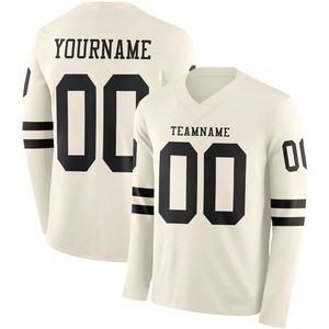 Camiseta de Fútbol Personalizada para Hombre, Manga Larga, con Tela Transpirable de Spandex/Poliéster, Cuello en V, Tirante en T, Nombre del Equipo Personalizable - Product Image 3