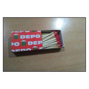 Allumettes de poche écologiques modernes et vintage, tête rouge, 40 bâtonnets, logo personnalisé imprimé, emballage en carton duplex blanc - Product Image 3