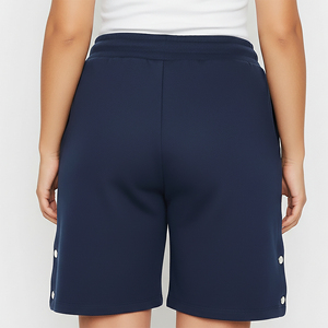 New Wholesale Summer Casual Wear Women's Shorts Custom Silk Screen Printed Logo 100% Cotton Solid Color High Breathable High - Product Image 3