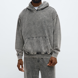 Manufacturer's Heavyweight 100% Cotton Solid <b>Material</b> Men's Oversized <b>Denim</b> Pullover Hoodie For Sale - Product Image 1