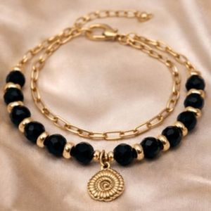 Pulsera de Cadena con Cuentas en Capas Estilo Bohemio, Chapada en Oro de 14K, con Cuentas de Cristal, para Mujer, Regalo, Joyería al por Mayor, Rizir Fashion - Product Image 1