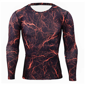 Solid Pattern Spandex <b>Men</b> Rash Guards 220g Pre Shrunk Fabric Quick Dry <b>Compression</b> <b>Shirt</b> High Quality Customizable in Wholesale - Product Image 1