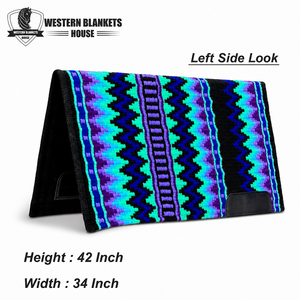 Tapis de selle western professionnel tissé à la main, 100 % laine de Nouvelle-Zélande, doublure en polaire, rembourrage en polyester, patch en cuir de haute qualité - Product Image 1