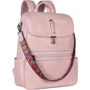 Mochila de gran capacidad de cuero de cabra auténtico para mujer, mochila duradera y moderna, ideal para oficina, viajes, universidad - Product Image 1