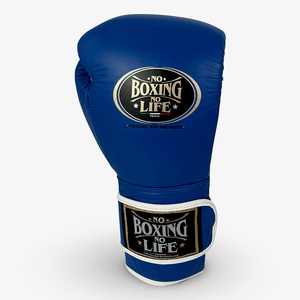 No Boxing No Life Navy Blue <b>Strap</b> Closure Boxing Gloves Professional Sparring Training Genuine Leather Martial Arts Adults Glove - Product Image 6