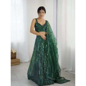 Paillettes arc-en-ciel et Dori Work Lehenga Choli Performance Wear pour un look de fête - Product Image 5