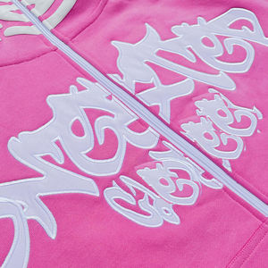 Hoodie zippé intégral streetwear en molleton de coton, coupe oversize, unisexe, avec fermeture éclair intégrale et cache-visage. - Product Image 3